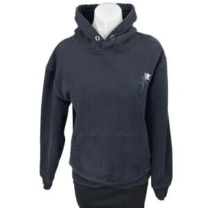 The Kooples Black Embroidered Flower Long Sleeve Hoodie Hooded Sweatshirt Top S